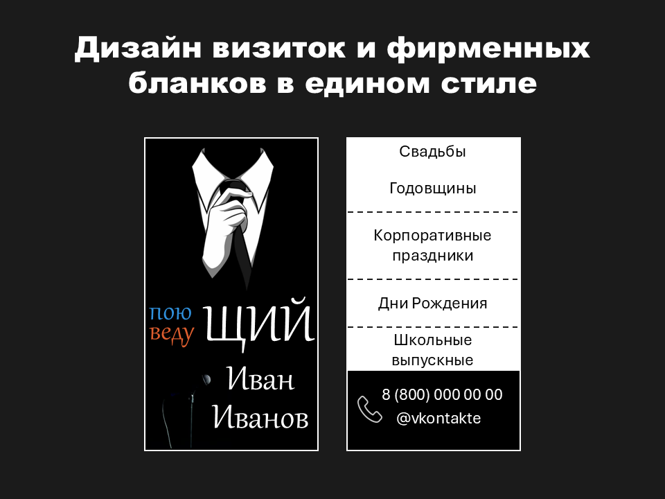 Дизайн визиток и фирменных бланков в едином стиле