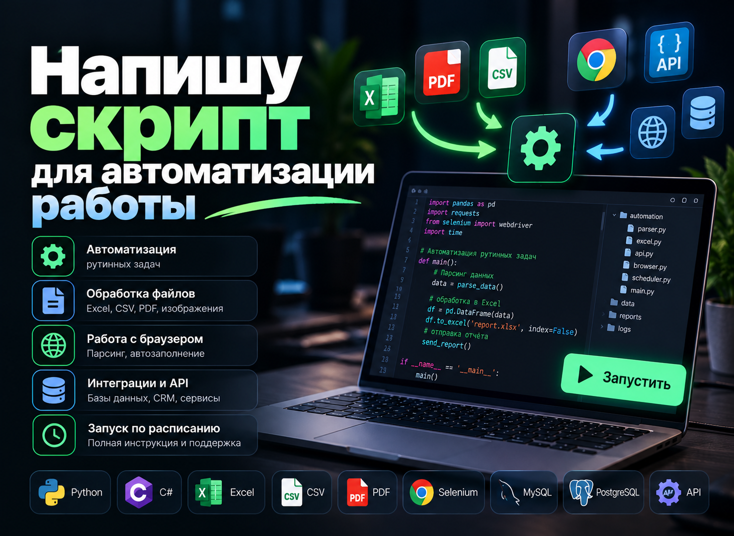 Напишу скрипт для автоматизации работы